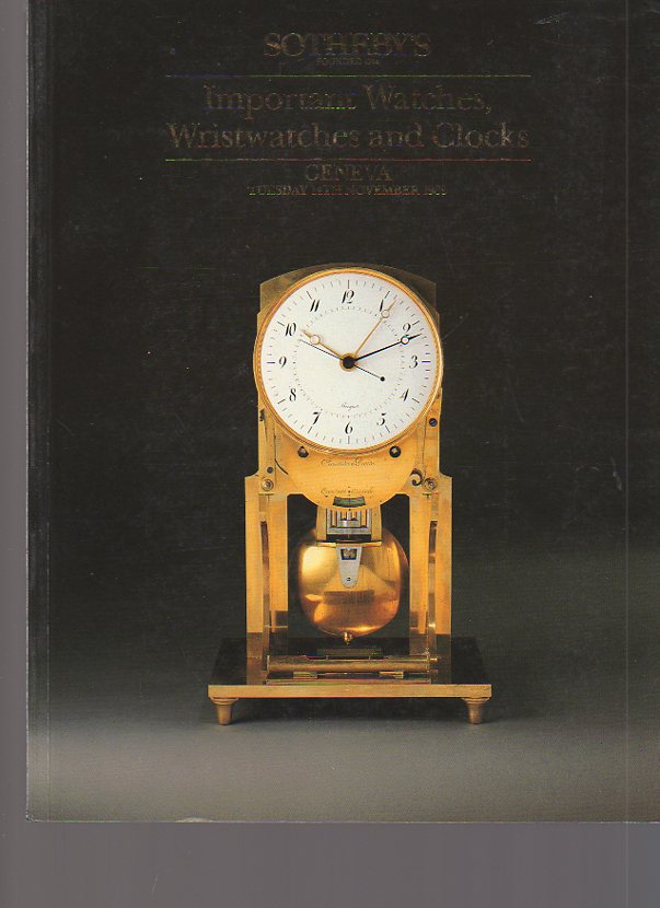 Sothebys 1989 Important Watches, Wristwatches & Clocks - Click Image to Close