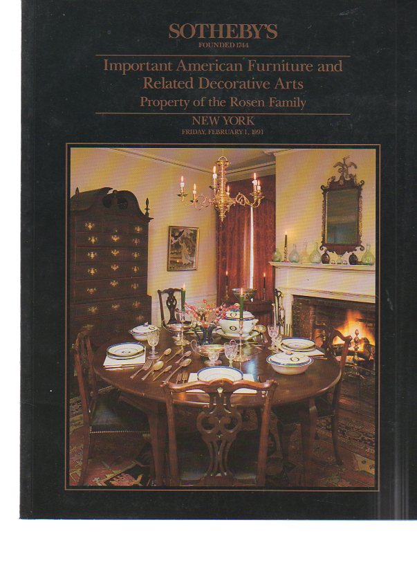 Sothebys 1991 Rosen Collection Important American Furniture - Click Image to Close