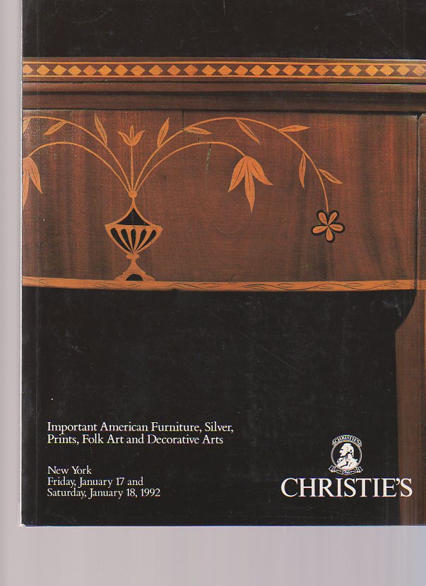 Christies 1992 Important American Furniture, Silver, Prints - Click Image to Close