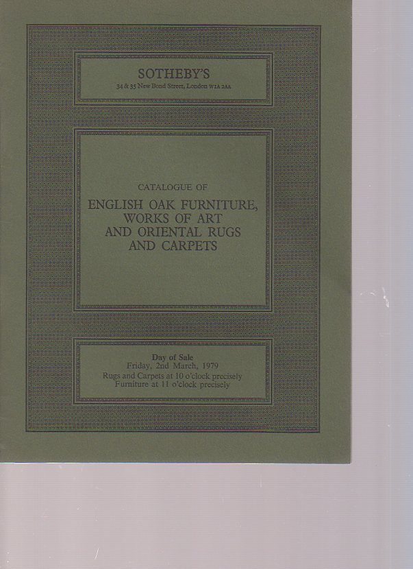 Sothebys 1979 English Oak, Furniture Works of Art (Digital only)