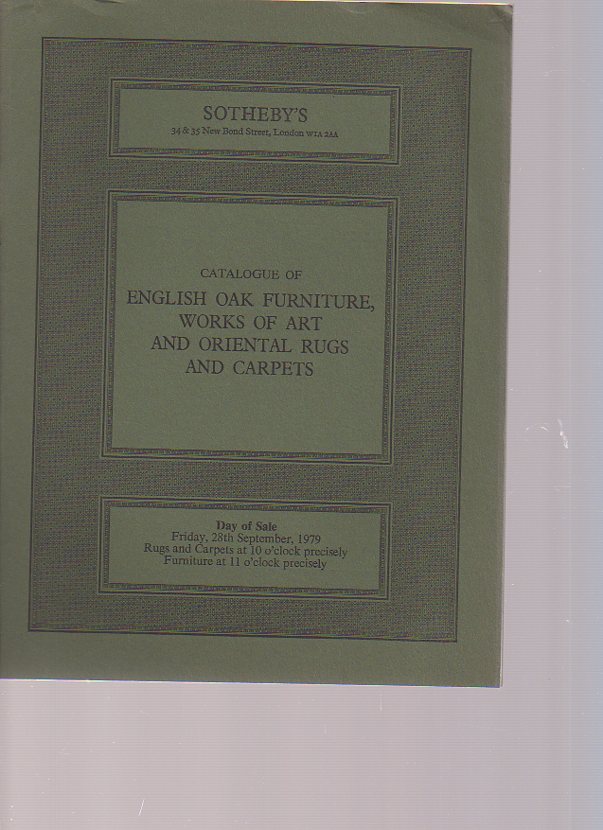 Sothebys 1979 English Oak Furniture, Works of Art