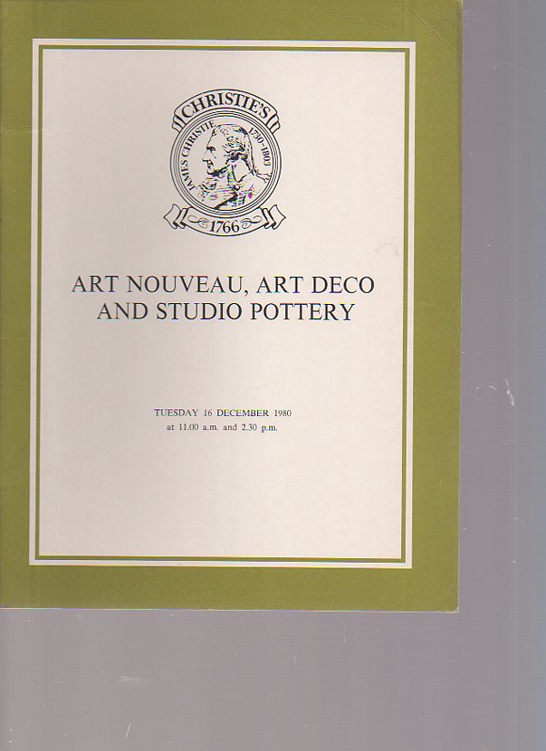 Christies December 1980 Art Nouveau, Art Deco and Studio Pottery