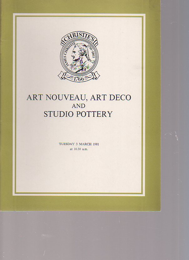 Christies 1981 Art Nouveau, Art Deco & Studio Pottery - Click Image to Close