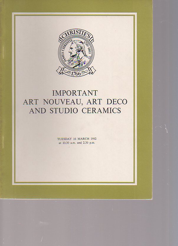 Christies 1982 Important Art Nouveau and Art Deco - Click Image to Close