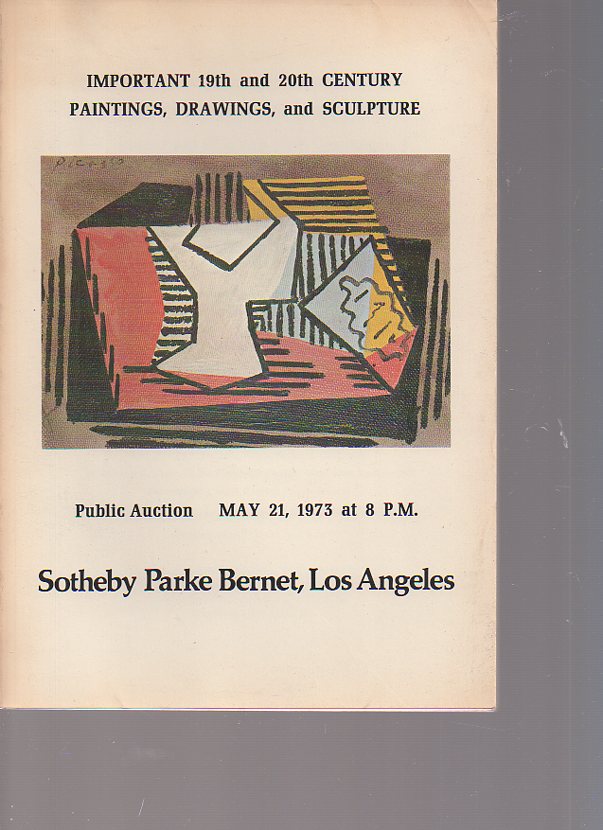 Sothebys 1973 Important 19th & 20th C Paintings, Drawings