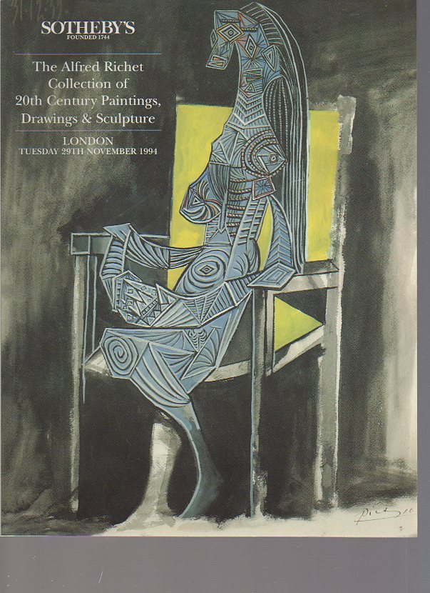Sothebys 1994 Richet Collection 20th C Paintings, Drawings (Digital Only)