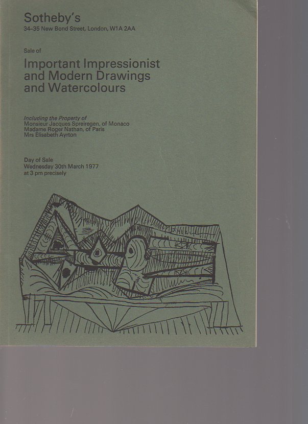 Sothebys 1977 Important Impressionist, Modern Drawings