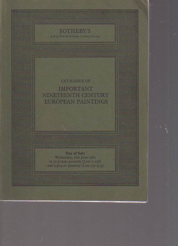 Sothebys 1980 Important 19th Century European Paintings