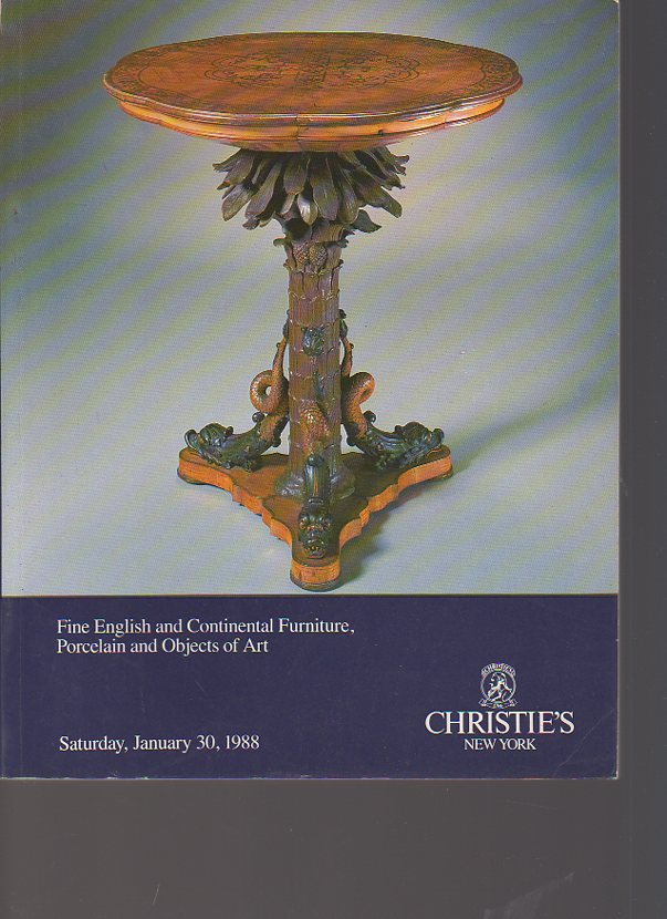 Christies 1988 Fine English and Continental Furniture - Click Image to Close
