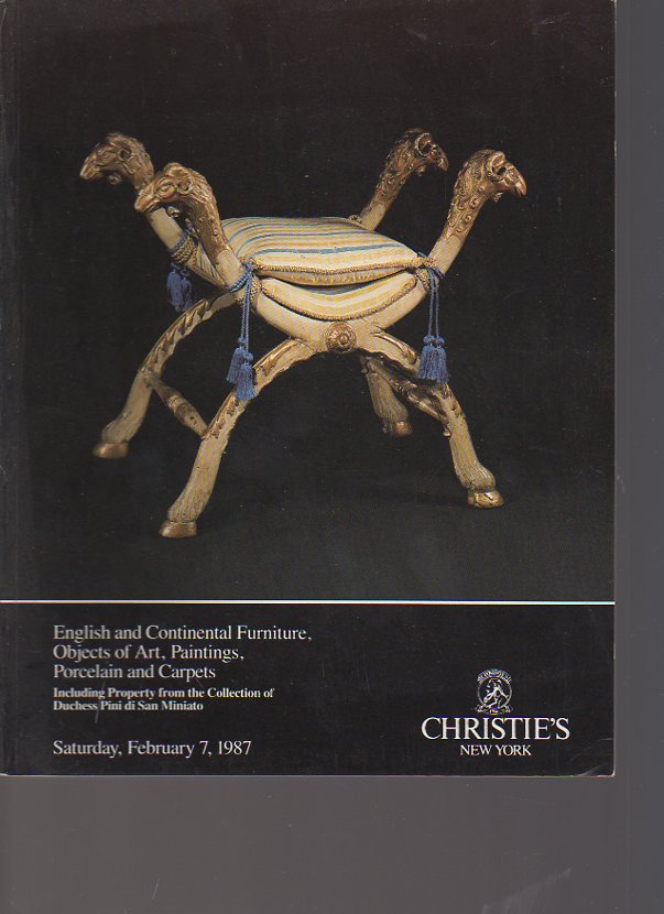 Christies 1987 English & Continental Furniture, Objects of Art
