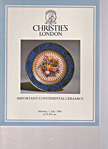 Christies July 1985 Important Continental Ceramics