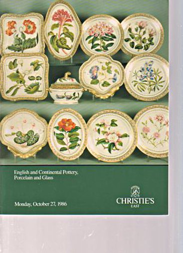 Christies 1986 English & Continental Pottery, Porcelain, Glass