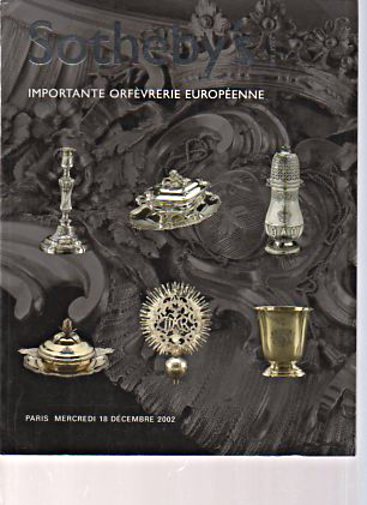 Sothebys 2002 Important European Silver