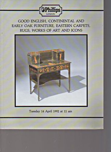 Phillips 1992 Early Oak & Continental Furniture, Carpets