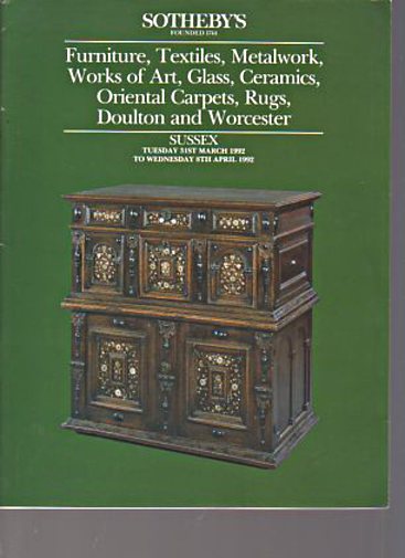 Sothebys 1992 Oak Furniture, Metalwork, Ceramics, Carpets