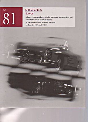 Brooks 1998 Important Benz, Daimler Motor Cars, Automobilia (Digital only)