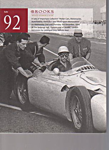 Brooks 1998 Collectors Motorcycles, Motor Cars, Formula I (Digital only)