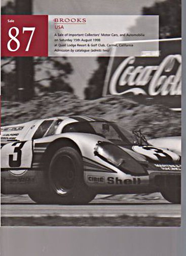 Brooks August 1998 Important Collectors Motor Cars & Automobilia