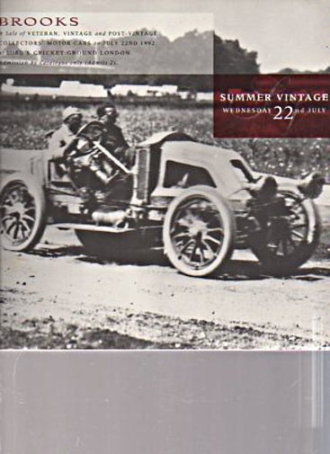 Brooks 1992 Veteran, Vintage, Collectors Motorcars (Digital only)