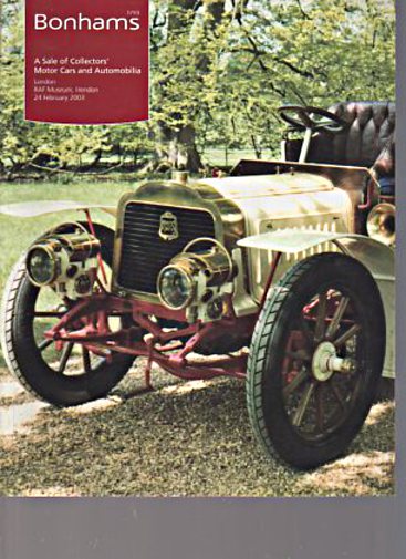 Bonhams 2003 Collectors' Motor Cars & Automobilia - Click Image to Close