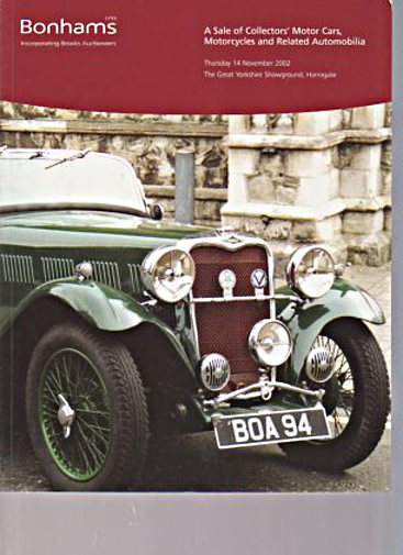 Bonhams November 2002 Collectors Cars Motorcycles & Automobilia