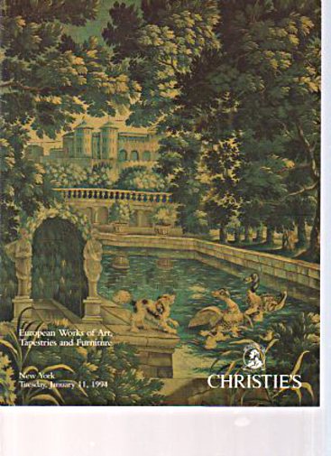 Christies 1994 European Works of Art, Tapestries, Furniture