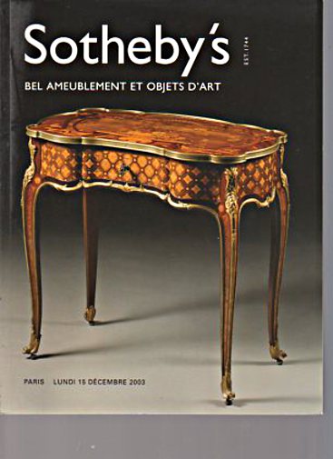 Sothebys 2003 Fine (French) Furniture & Works of Art