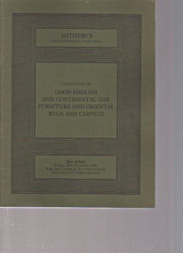 Sothebys November 1980 English & Continental Oak Furniture (Digital only)