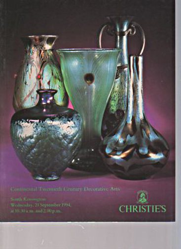 Christies September 1994 Continental 20th Century Decorative Arts (Digital only)