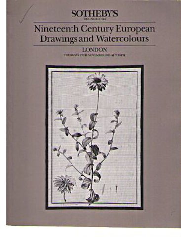 Sothebys 1986 19th Century European Drawings & Watercolours