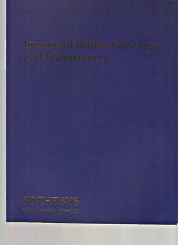Sothebys 1999 Important British Paintings, Watercolours - Click Image to Close