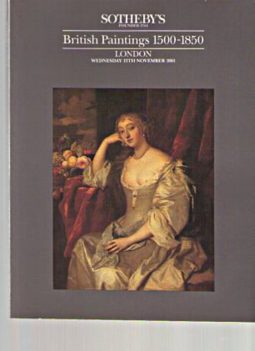 Sothebys 1991 British Paintings 1500 - 1850