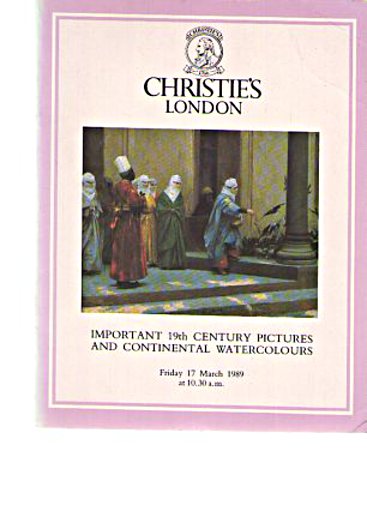 Christies 1989 Important 19th Century Pictures (Continental)