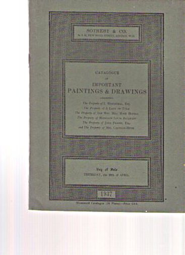 Sothebys April 1937 Important Paintings & Drawings (Digital only)