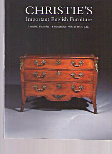 Christies 1996 Important English Furniture - Click Image to Close