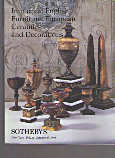 Sothebys October 1998 Important English Furniture