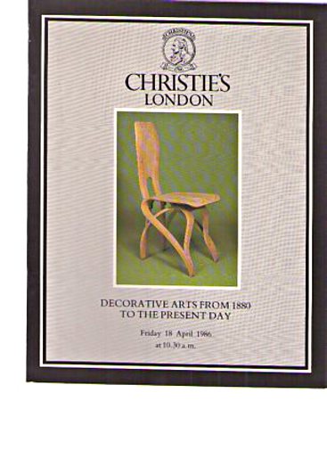 Christies 1986 Decorative Arts from 1880 Present Day