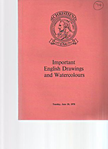 Christies June 1978 Important English Drawings & Watercolours