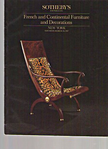 Sothebys 1987 French & Continental Furniture & Decorations