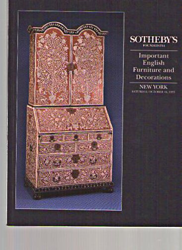 Sothebys 1993 Important English Furniture & Decorations