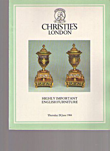 Christies 1984 Highly Important English Furniture