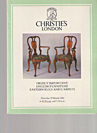 Christies 1984 Important English Furniture, Eastern Rugs Carpets