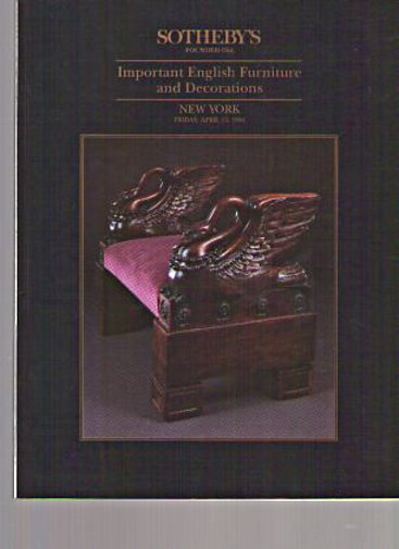 Sothebys 1994 Important English Furniture Decorations (Digital only)