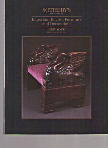 Sothebys 1994 Important English Furniture Decorations