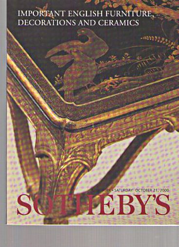 Sothebys 2000 Important English Furniture, Decorations, Ceramics