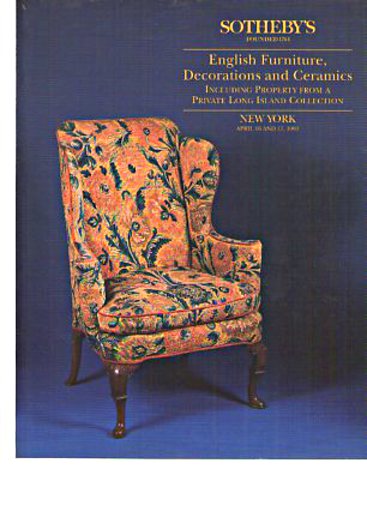 Sothebys 1993 English Furniture, Decorations Ceramics