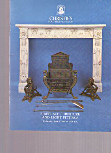 Christies 1989 Fireplace Furniture & Light Fittings - Click Image to Close