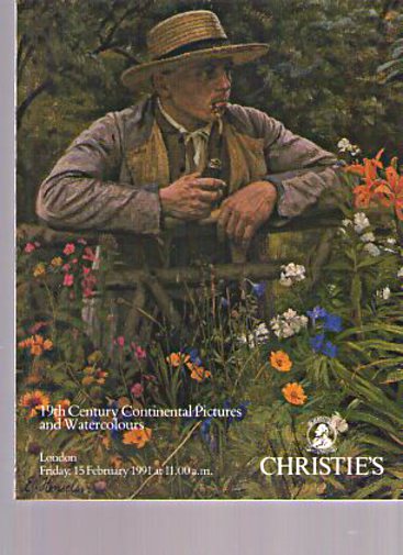 Christies 1991 19th Century Continental Pictures, Watercolours - Click Image to Close