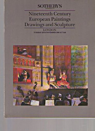 Sothebys November 1988 19th Century European Paintings, Sculpture