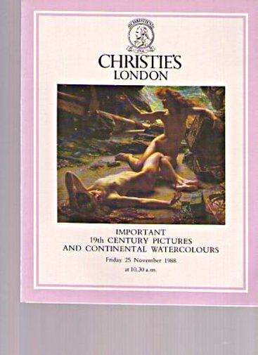 Christies 1988 19th Century Pictures & Continental Watercolors (Digital only)